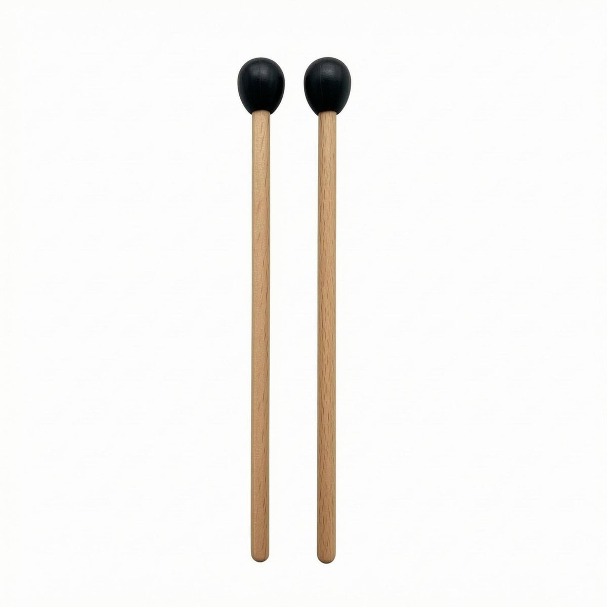 Matching Pair Mallet Drum Mallets Black Head Mallet Drum Mallet Natural Wood Wooden Mallet Slender Shaft for Hand Drums