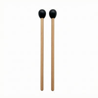 Matching Pair Mallet Drum Mallets Black Head Mallet Drum Mallet Natural Wood Wooden Mallet Slender Shaft for Hand Drums