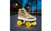 Illuminated-up Four-Wheel Glide Wheel Wear-Resistant PU Illuminated Up Four-Wheel Glide Wheels Shock Absorbing Effortless Slide