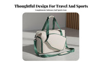 Pickleball Bag External Racket Pocket Athletic Bag with Shoe Compartment Pickleball Tote Sturdy Large Capacity Travel Tote