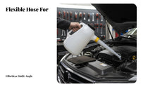 Easy to Read Markings Plastic Oil Can with Flexible Spout Sturdy Plastic Oil Jug with Spout Leakproof Design for Mechanics, DIY Enthusiasts