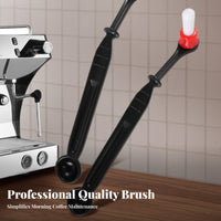 2-in-1 Design Espresso Machine Cleaning Brush Double-Use Coffee Machine Cleaning Brush Sturdy Nylon Bristles for Baristas, Cafe