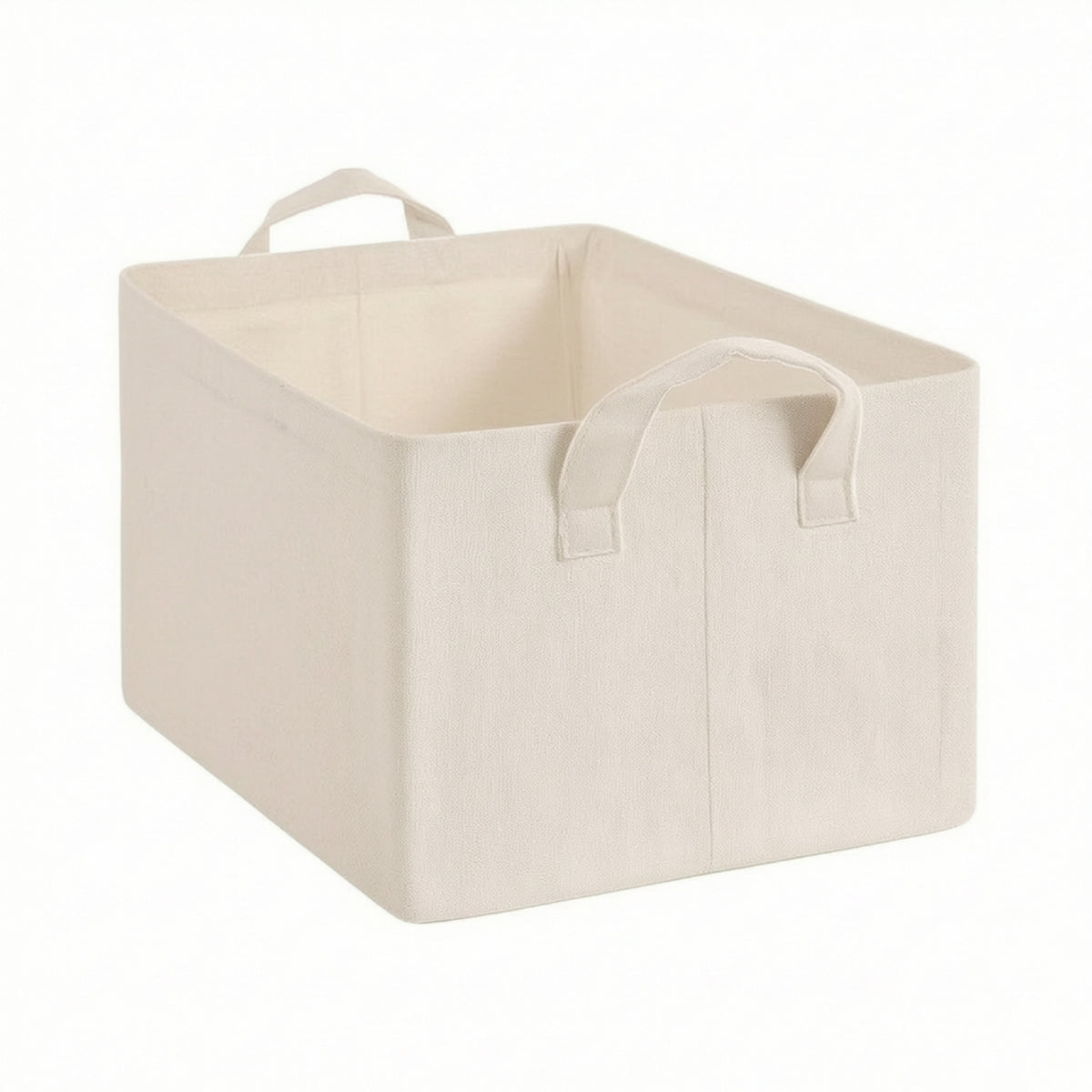 Textile Storage Basket Washable Cotton-Linen Basket with Handles Closet Storage Bin Long-Lasting Sturdy for Wardrobe, Bedroom