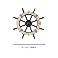 Rope-Wrapped Ship Wheel Wall Decor Artisanal Nautical Wall Hanging Vintage Look Decorative Ship Wheel Sturdy Craftsmanship for Indoor, Living Room, Bedroom