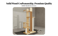 Wood Cat Climbing Structure Sturdy and Stable with Scratching Posts Space-Saving Vertical Design Pet Furniture