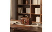 Wooden Chest with Curved Lid Rustic Wooden Storage Chest with Handle Jewelry Organizer with Lock Portable Retro for Desks