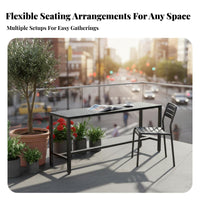 Balcony High-Top Table and Stool Combo Weather-Resistant Bar Set Space-Saving Outdoor Furniture for Cafe Owners, Homeowners, Patio, Backyard, waterside