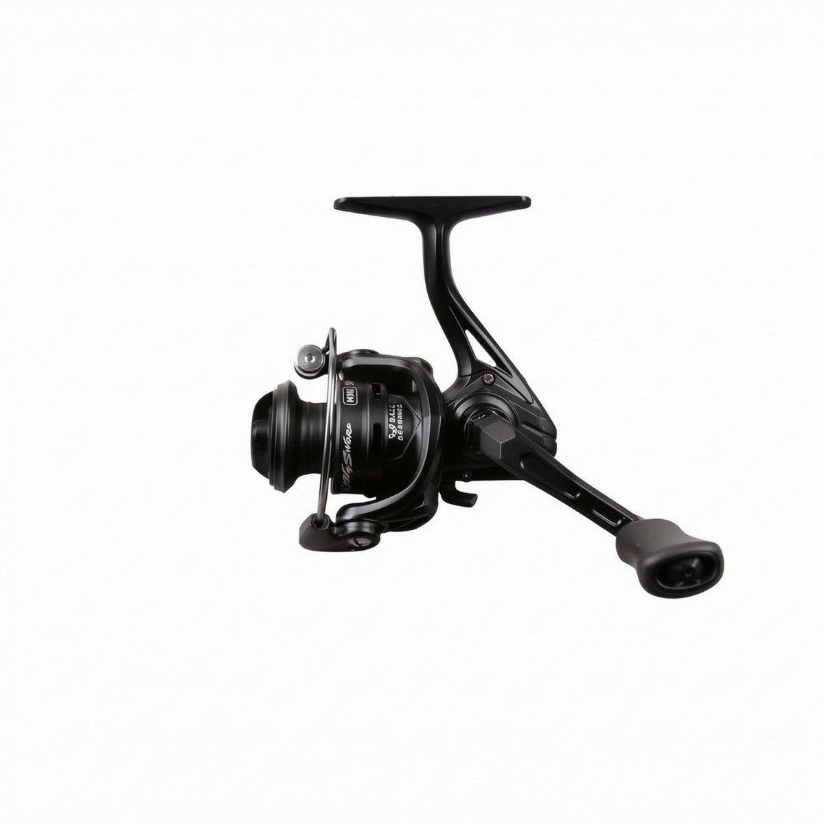 Curved Bail Wire Mini Revolving Reel Portable Black Revolving Reel Lightweight Sporting Goods Universal Compatibility