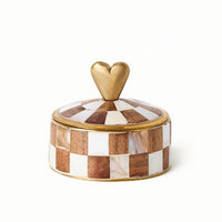 Lidded Jar Ornamental Container Glossy for Coffee Table