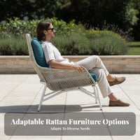 All-Weather 4-Piece Woven Lounge Seating long-lasting Frame Outdoor Furniture Thick paddings Garden Furnishing Easy Maintenance for Families, Homeowners, Adults, Balcony, Sunroom, rearyard, waterside