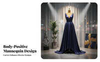 Stable Base Curvy Body Dress Form Easy Assembly Half Body Mannequin with Stand Long-Lasting Construction Female Mannequin Torso Velvet Material Covered for Online Sellers, Fashion Designers, Window Displays, Retail Shop S, Photography Studios, Home Decor