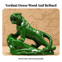 Zodiac Symbol Carved Tiger Figurine Stylized Tiger Figurine Collectible Art for Home Decorators, Desk, countertop