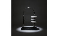 Metal Sculpture with Marble Base Geometric Tabletop Ornament Centerpiece Modern Statue Abstract for Living Room, Office