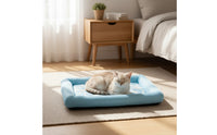 Breathable Bolstered Pet Mat Padded Self Cooling Mat Quilted Cat Cooling Bed Soft for Pets, Dogs, Cats, Summer, Floor, Crates