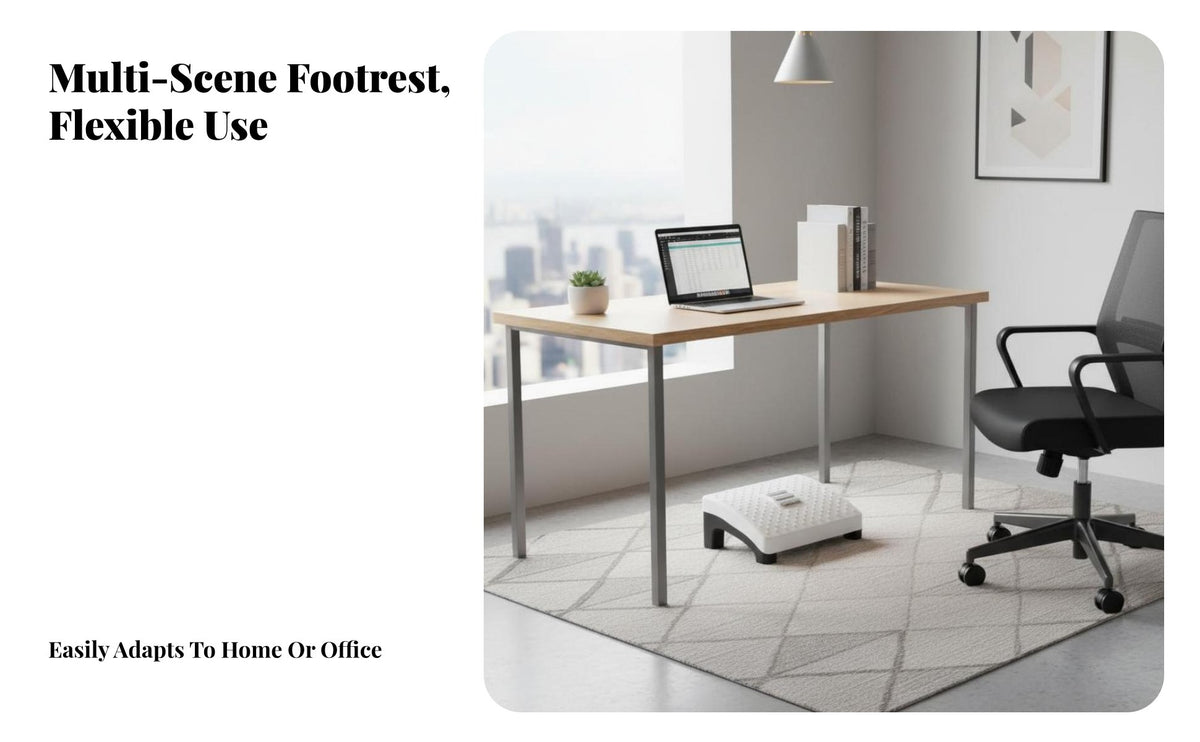 Anti-Slip beneath-desk Footrest Portable beneath-desk Massaging Footrest Easy Assembly Foot Stool two-functionFunction for People telecommuting Home, Adults, Students, Work, Study Room
