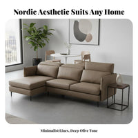 L-Shaped Sectional Nordic design Sofa configurable Design Couch for Apartment Dwellers, Homeowners, Small Apartments, Lounge Area
