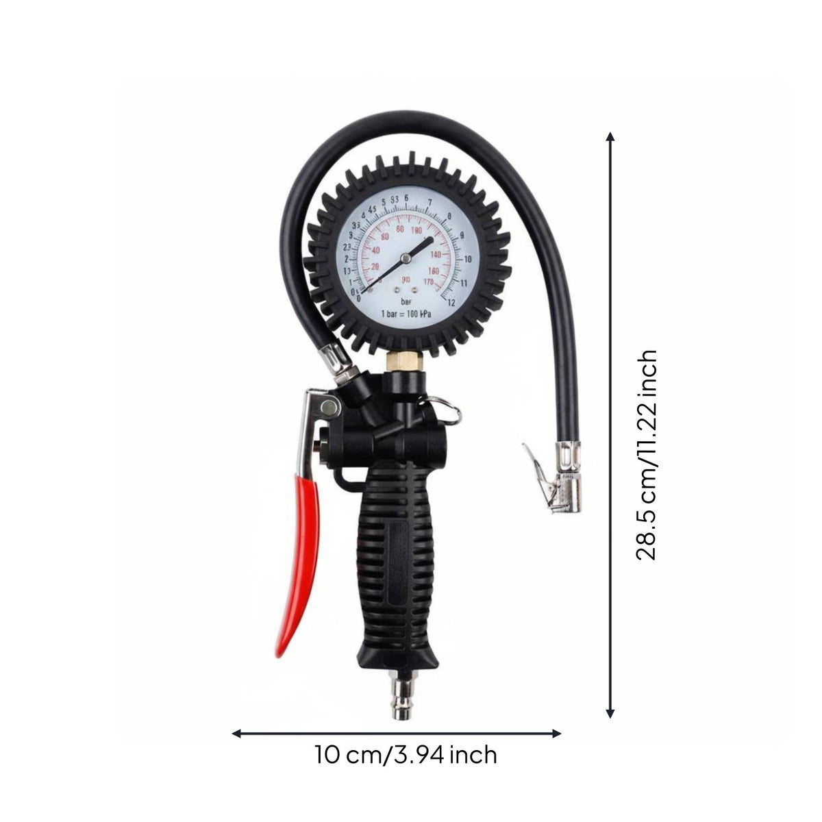 Mechanical Tire Gauge Inflator Accurate Analog Tire Inflator No the Air Chuck Gauge for Mechanics, Garage Workers