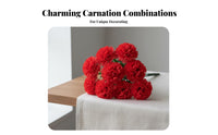 7-Head Fake Carnation Realistic Look Artificial Carnation Bunch Long Cemetery Flower Arrangement for DIY Crafters, Store Display, Party, Hotel