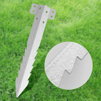 10 Pieces Galvanized Sleeper Bracket Heavy-Duty Metal Sleeper Bracket Screw Holes Galvanized Steel Stake for Fence Posts