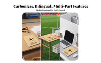 3-Part Copies Football Match Log Book Bilingual Soccer Scorebook Ruled Tables