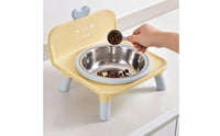 Elevated Pet Feeder Cute Stainless Steel Bowl Sturdy Raised Cat Bowl for Young Dogs, Indoor
