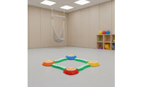 8 Pieces Balance Stepping Stones with Lights Musical Sensory Crossing Stones Active Coordination Toy for Young Children