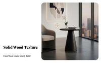 Round Wooden Table Minimalist Design Round Pedestal End Table Wood Grain Small Wooden Plant Stand for Reception Area, Living Room, Home Office