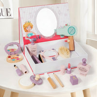 Toy Vanity Set with Carry Case Lightweight Pretend Makeup Kit Kids Salon Playset Sturdy Hair Salon Playset Educational