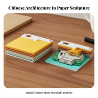 Unique Gift 3D Memo Block Cut 3D Art Notepad Dustproof Acrylic Case for Students, Hobbyists, Desktop, Study Room, Workspace