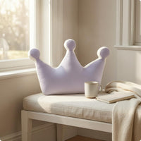 White Trim Crown-Shaped Cushion Padded Support Pillow