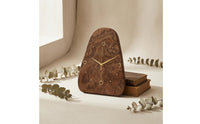 Rounded Irregular Wood Clock Easy to Read Wooden Desk Clock for Tabletop