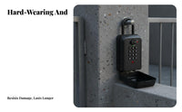 Waterproof Push-Button Key Lockbox Resettable Combination Wall-Mounted Push-Button Key Keeper Changeable Code Lock Box Weather Resistant for Property Managers, Realty Estate Agents, Outdoors, Outdoor, House Entrance, Garage