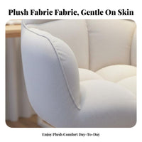 Ergonomic Backrest Upholstered Rolling Armchair Adjustable Height Desk Chair Compact Design Swivel Seat Modern Design for Students, Women, Light Ice Workers, Dormitory, Bedroom, Makeup Room, Vanity Area