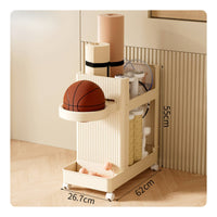 Athletic Gear Storage Cart Wheeled Athletic Gear Organizer with Wheels Mobile Ball Rack with Wheels for Garage