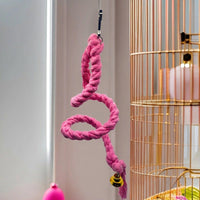 Pet Bird Toy Climbing Rope, Thickened Parrot Toy for Parakeet Enrichment, 50cm Hanging Bird Cage Toy for Small Cage Perching Exercise