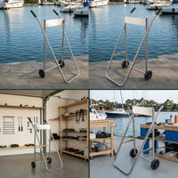 Stainless Steel Outboard Motor Trolley Foldable Outboard Motor Cart Portable Corrosion-Resistant for Workshop