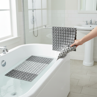 Non-Slip Shower Mat with Suction Cups, PP+TPE Bathroom Floor Mat, Quick-Drying Drain Mat for Bathtub and Shower