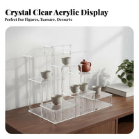 3 Tier Acrylic Display Stand Space-Saving Tiered Acrylic Stand Clear Figurine Display Shelf Easy to Assemble Clear Tiered Shelf