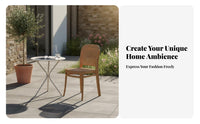 Easy to Clean Nordic Design Woven Chair Long-Lasting Stackable Backrest Chair All-Weather Outdoor Furniture Lightweight for Cafe Owners, Homeowners, Renters, Balcony, Garden, Dining Room, Backyard