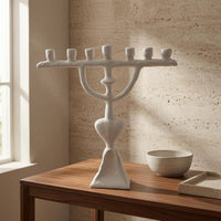 Seven-Cup Candle Holder Faceted Base Tabletop Candelabra Fits Standard Candles Home Decor