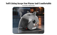 Winter Fleece Lined Full Face Helmet with Visor Detachable Neck Warmer Guarding Headwear for Women, Men, Daily Commute, Long Rides