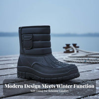 men's Thermal Fishing Boots Warm & Comfortable Waterproof Winter Boots Non-Slip Winter Shoes for Fishermen, Adults, Rainy Days, Travel, Hiking