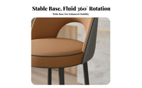 Light Luxury Design rotate Stool with backrestrest Built-in Footrest Bar Chair Stable Pedestal Base Home Furniture Padded Seat and backrest for Homeowners, Business Owners, Adults, Billiard Hall, Kitchen Island, Reception Desk, Restaurant