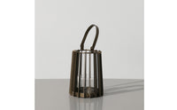 Lantern with Glass Insert Open Frame Wire Cage Lantern Cage Candle Holder Decorative Tabletop for Living Room, Entryway