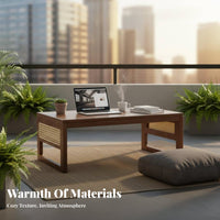 Space-Saving Solid Wood Tatami Table Multi-Functional Tatami Sitting Table Strong Load-Bearing Foldable Low Profile Desk Easy to Clean for Apartment Dwellers, Renters, Students, Balcony, Small Apartments, Living Room, Bedroom