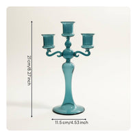 French Design Colored Glass Candle Holder Romantic Atmosphere Glass Candle Holder High Clarity House Decoration Minimalist Decor for Candlelight Dinner