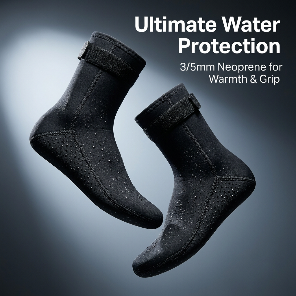Thermal Diving Socks Men Women, Neoprene Wetsuit Socks, Anti-Slip Snorkel Socks, Waterproof Warmth Water Sports Footwear, Scuba Divers Kayakers