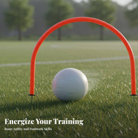 Ground Stake Agility Gate Football Dribbling Arch PVC Soccer Passing Arch for Kids, Young Athletes, Outdoor, Backyard