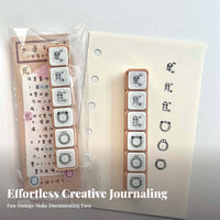 6-in-1 Automatic-Inking Stamp Press-Type Weather Notebook Stamp Easy to Use Ink for Scrapbookers, Scrapbooking