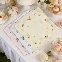 3 Pieces Women's Handkerchief Soft and Edge Handkerchief Lightweight Floral Print Hankie for Wedding, Tea Party